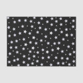 Weiße Sterne auf schwarz Seidenpapier (Vorderseite)