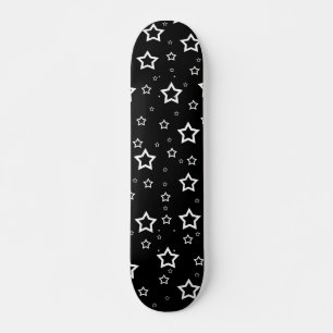 Weiße Sterne auf schwarzem Hintergrund: Skateboard