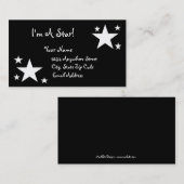 Weiße Sterne auf Schwarzem - ich bin ein Stern! Visitenkarte (Vorne/Hinten)