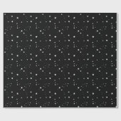 Weiße Sterne auf schwarzem Umschlagpapier Geschenkpapier (Flach)