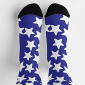 Weiße Sterne auf tiefem Blau   Socken (Oben)