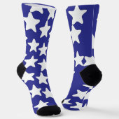 Weiße Sterne auf tiefem Blau   Socken (Gewinkelt)