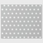Weiße Sterne auf weichem Grau Geschenkpapier (Flach)