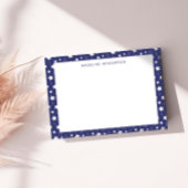 Weiße Sterne Dunkelblaue Monogramm Mitteilungskarte