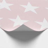Weiße Sterne erröten der rosa moderne schicke Geschenkpapier (Ecke)