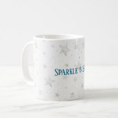 Weiße Sterne funkeln Kaffeetasse (Vorderseite Links)
