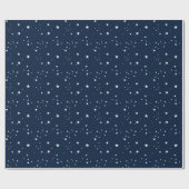 Weiße Sterne für blaues Navy-Wrapping-Papier Geschenkpapier (Flach)