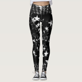 Weiße Sterne Leggings
