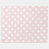 Weiße Sterne Lichtfarbe Rose Design Modernes Muste Fleecedecke (Vorderseite (Horizontal))