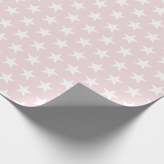 Weiße Sterne Rosa Modernes Design Trendsetter Geschenkpapier (Ecke)