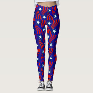 Weiße Sterne, rote Streifen und blaue Hintergrundr Leggings