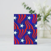 Weiße Sterne, rote Streifen und blauer Hintergrund Postkarte (Stehend Vorderseite)