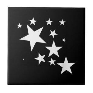 Weiße Sterne Sternmuster-Design Kostüm Geschenk Fliese