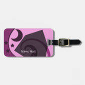 Weiße Sterne und Mond Gepäckanhänger (Vorderseite horizontal)