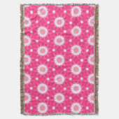 Weiße Sterne und Sterne über rosa Hintergrundmuste Decke (Vorderseite Vertikal)