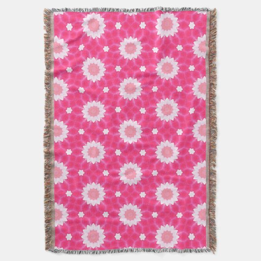 Weiße Sterne und Sterne über rosa Hintergrundmuste Decke (Vorderseite Vertikal)