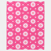 Weiße Sterne und Sterne über rosa Hintergrundmuste Fleecedecke (Vorderseite)