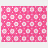 Weiße Sterne und Sterne über rosa Hintergrundmuste Fleecedecke (Vorderseite (Horizontal))