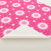 Weiße Sterne und Sterne über rosa Hintergrundmuste Sherpadecke (3/4)