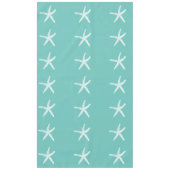 Weiße Sternfische Muster Aquamarin Blau benutzerde Tischdecke (Vorderseite)