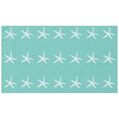 Weiße Sternfische Muster Aquamarin Blau benutzerde Tischdecke (Vorderseite (Horizontal))