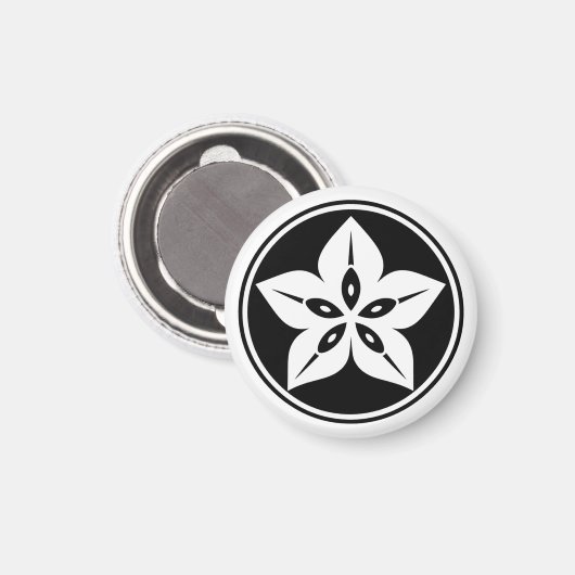 Weiße Sternfrucht Mon Magnet (Vorderseite/Rückseite)