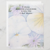 WEISSE STIEFMÜTTERCHEN KUNSTBAR LETTERHEAD BRIEFBOGEN (Vorne/Hinten)