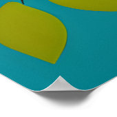 Weiße Stilmalerei einer Eule auf einem Baum Poster (Ecke)