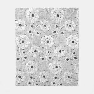 Weiße Stoffe, feine Spitzen-Textur mit Eleganz na Fleecedecke