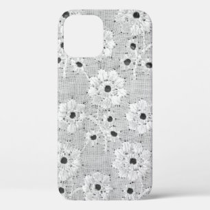 Weiße Stoffe, feine Spitzen-Textur mit Eleganz nah Case-Mate iPhone Hülle