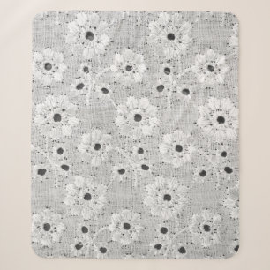 Weiße Stoffe, feine Spitzen-Textur mit Eleganz nah Sherpadecke
