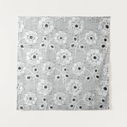 Weiße Stoffe, feine Spitzen-Textur mit Eleganz nah Wandteppich (Vorderseite)