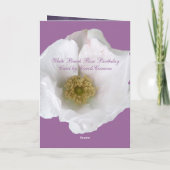 Weiße Strand-Rosen-Geburtstags-Karte Karte (Rückseite)