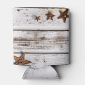 Weiße Strandplanen mit Sternen auf Dose kühler Dosenkühler (Rückseite)