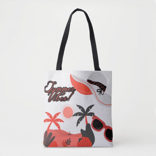 Weiße Strandtasche Sommer-Vibes Tasche (Vorderseite)
