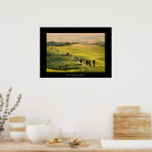 Weiße Straße in der Toskana Landschaft schwarzes P Poster (Küche)