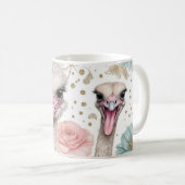 Weiße Strauße mit floraler Eleganz Kaffeetasse (VorderseiteRechts)