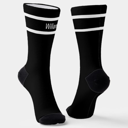 Weiße Streifen auf schwarz hinzufügen Socken (Gewinkelt)