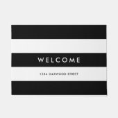 Weiße Streifen bearbeitbare Hintergrundfarben Will Fußmatte (Vorderseite)