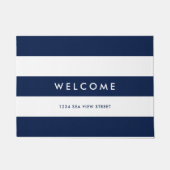 Weiße Streifen bearbeitbare Hintergrundfarben Will Fußmatte (Vorderseite)