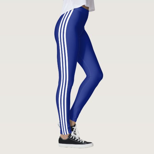 Weiße Streifen Blaue Leggings wählen Farbe (Rechts)