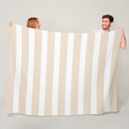weiße Streifen, Creme und Weiß Fleecedecke