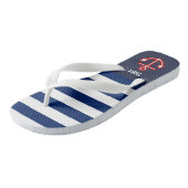 Weiße Streifen der Nautic Navy Badesandalen (Schrägansicht)