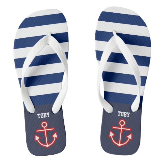 Weiße Streifen der Nautic Navy Badesandalen (Fußbett)