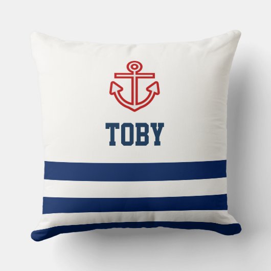 Weiße Streifen der Nautic Navy Kissen (Rückseite)