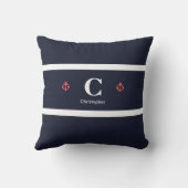 Weiße Streifen der Nautic Navy Kissen (Rückseite)