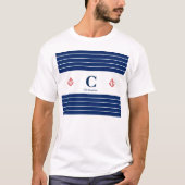 Weiße Streifen der Nautic Navy T-Shirt (Vorderseite)