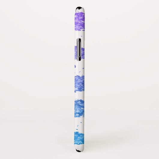 Weiße Streifen Farbiger Glitzer Case-Mate iPhone Hülle (Hinten/Rechts)