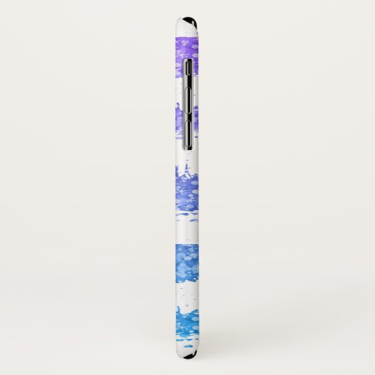 Weiße Streifen Farbiger Glitzer Case-Mate iPhone Hülle (Hinten/Links)