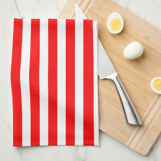Weiße Streifen Geschirrtuch (Viertel Falte)